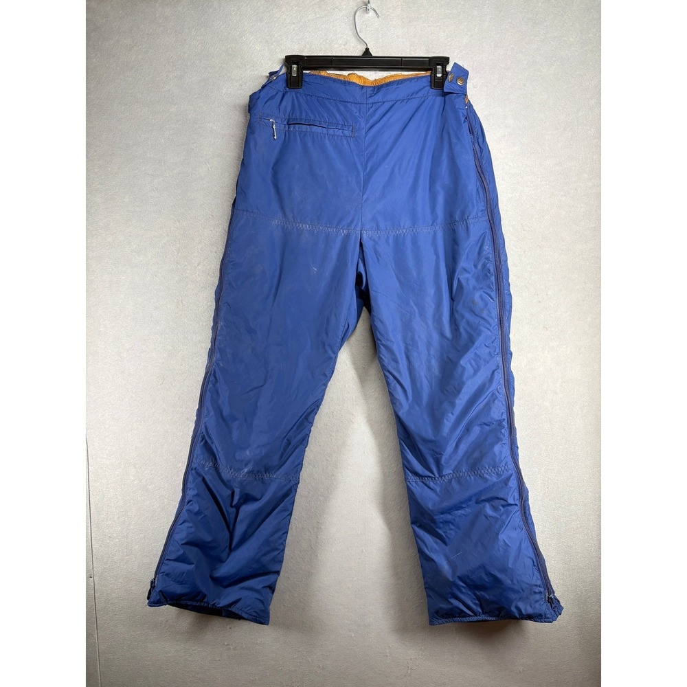 Vintage Eddie bauer Royal Blue Ski Snow Pants goose‎ down Full Zip Legs 90's